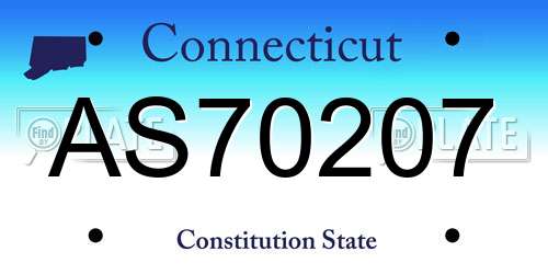 AS70207 Connecticut License Plate