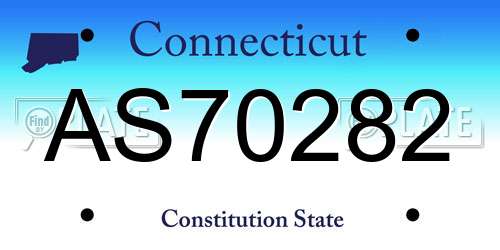 AS70282 Connecticut License Plate