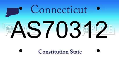 AS70312 Connecticut License Plate