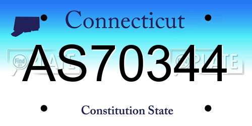 AS70344 Connecticut License Plate