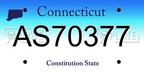 AS70377 Connecticut License Plate