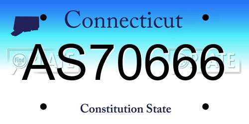 AS70666 Connecticut License Plate