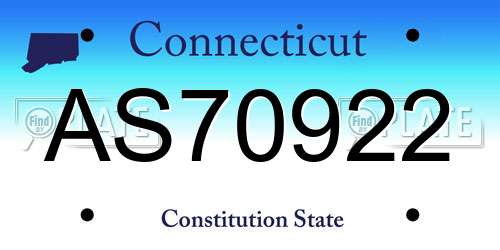 AS70922 Connecticut License Plate