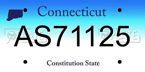 AS71125 Connecticut License Plate