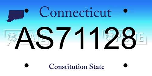 AS71128 Connecticut License Plate