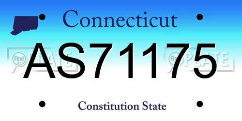 AS71175 Connecticut License Plate