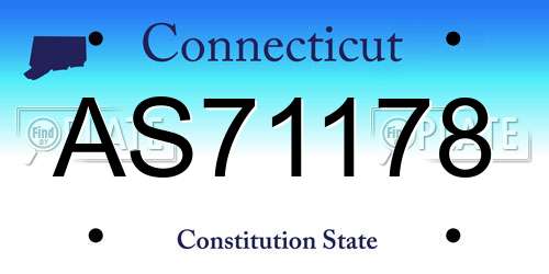 AS71178 Connecticut License Plate