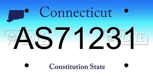 AS71231 Connecticut License Plate