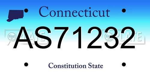 AS71232 Connecticut License Plate