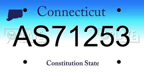 AS71253 Connecticut License Plate
