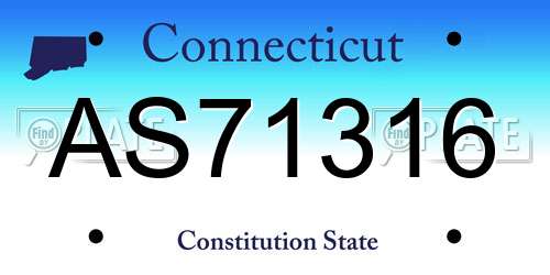 AS71316 Connecticut License Plate