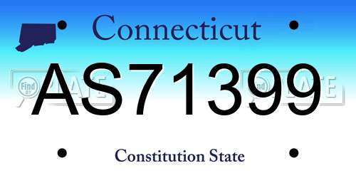 AS71399 Connecticut License Plate