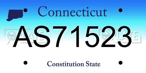 AS71523 Connecticut License Plate