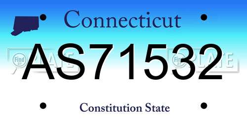 AS71532 Connecticut License Plate