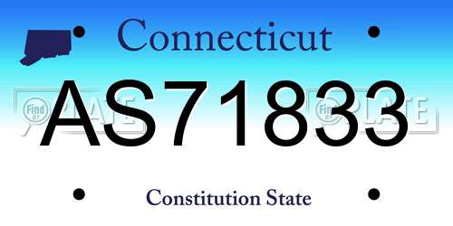 AS71833 Connecticut License Plate
