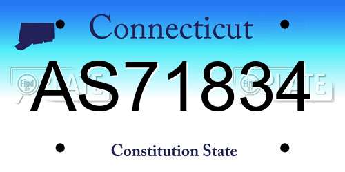 AS71834 Connecticut License Plate
