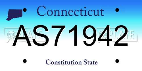 AS71942 Connecticut License Plate