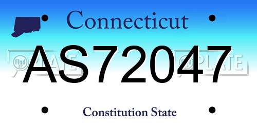 AS72047 Connecticut License Plate
