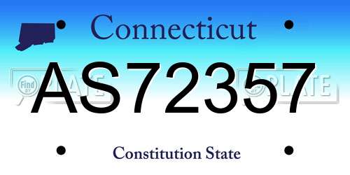 AS72357 Connecticut License Plate