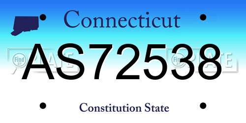 AS72538 Connecticut License Plate