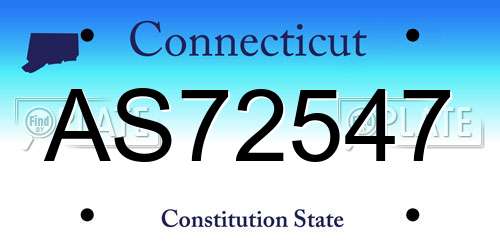 AS72547 Connecticut License Plate