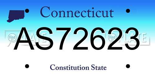 AS72623 Connecticut License Plate