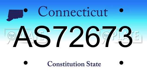 AS72673 Connecticut License Plate