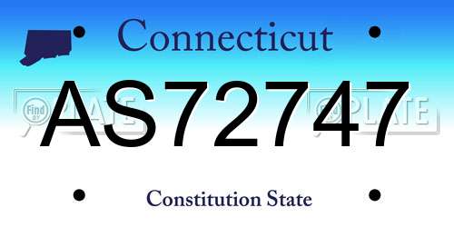 AS72747 Connecticut License Plate
