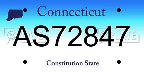 AS72847 Connecticut License Plate