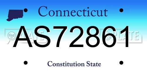 AS72861 Connecticut License Plate