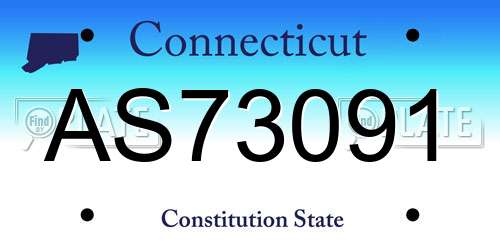 AS73091 Connecticut License Plate