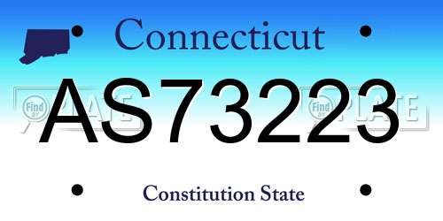 AS73223 Connecticut License Plate