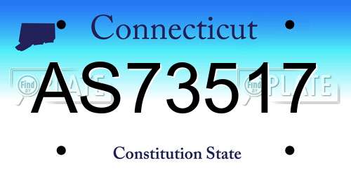 AS73517 Connecticut License Plate