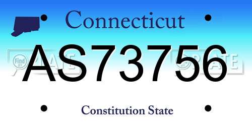 AS73756 Connecticut License Plate