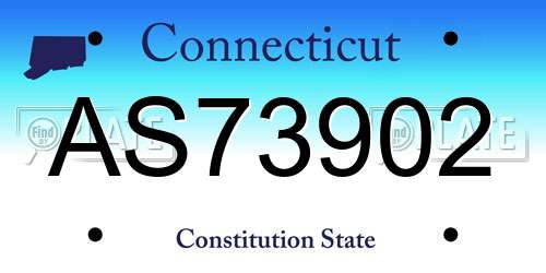 AS73902 Connecticut License Plate