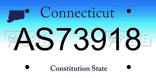 AS73918 Connecticut License Plate