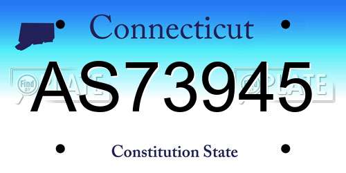 AS73945 Connecticut License Plate