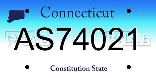 AS74021 Connecticut License Plate
