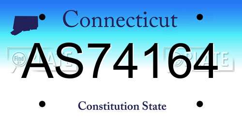 AS74164 Connecticut License Plate