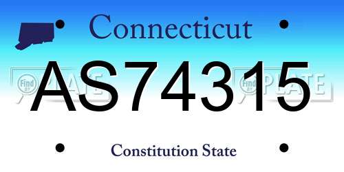 AS74315 Connecticut License Plate