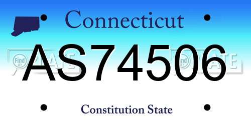 AS74506 Connecticut License Plate
