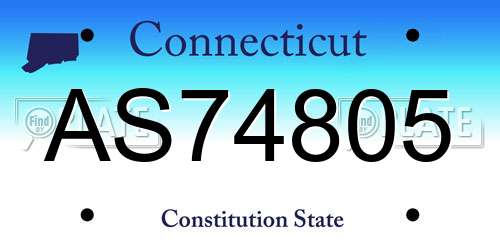 AS74805 Connecticut License Plate