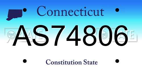 AS74806 Connecticut License Plate