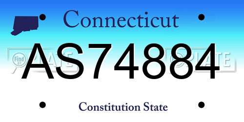 AS74884 Connecticut License Plate