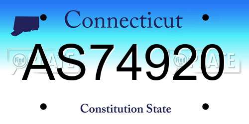 AS74920 Connecticut License Plate