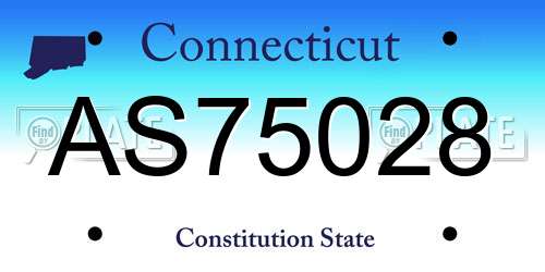 AS75028 Connecticut License Plate