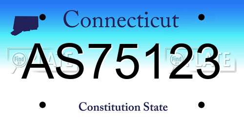 AS75123 Connecticut License Plate