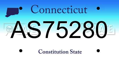AS75280 Connecticut License Plate
