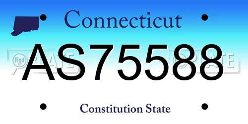 AS75588 Connecticut License Plate
