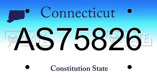 AS75826 Connecticut License Plate